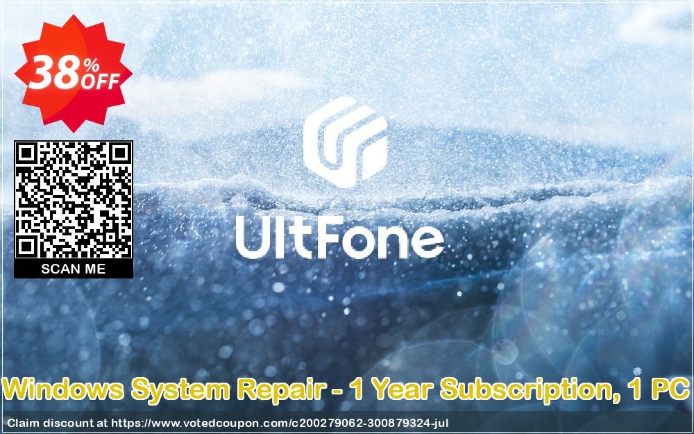 UltFone WINDOWS System Repair - Yearly Subscription, 1 PC Coupon, discount Coupon code Windows System Repair - 1 Year Subscription, 1 PC. Promotion: Windows System Repair - 1 Year Subscription, 1 PC offer from UltFone