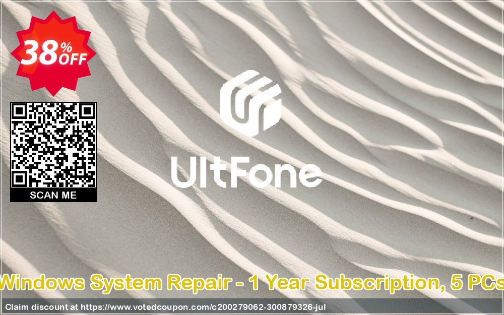 UltFone WINDOWS System Repair - Yearly Subscription, 5 PCs voted-on promotion codes
