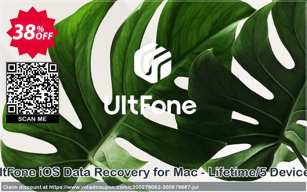 UltFone iOS Data Recovery for MAC - Lifetime/5 Devices voted-on promotion codes