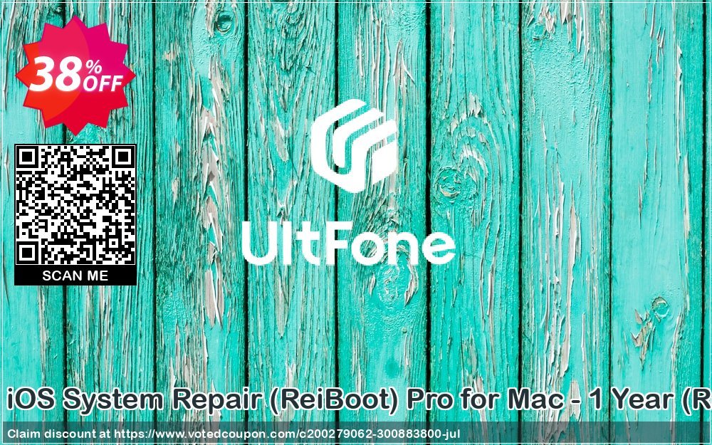 UltFone iOS System Repair, ReiBoot Pro for MAC - Yearly, Renewal  voted-on promotion codes