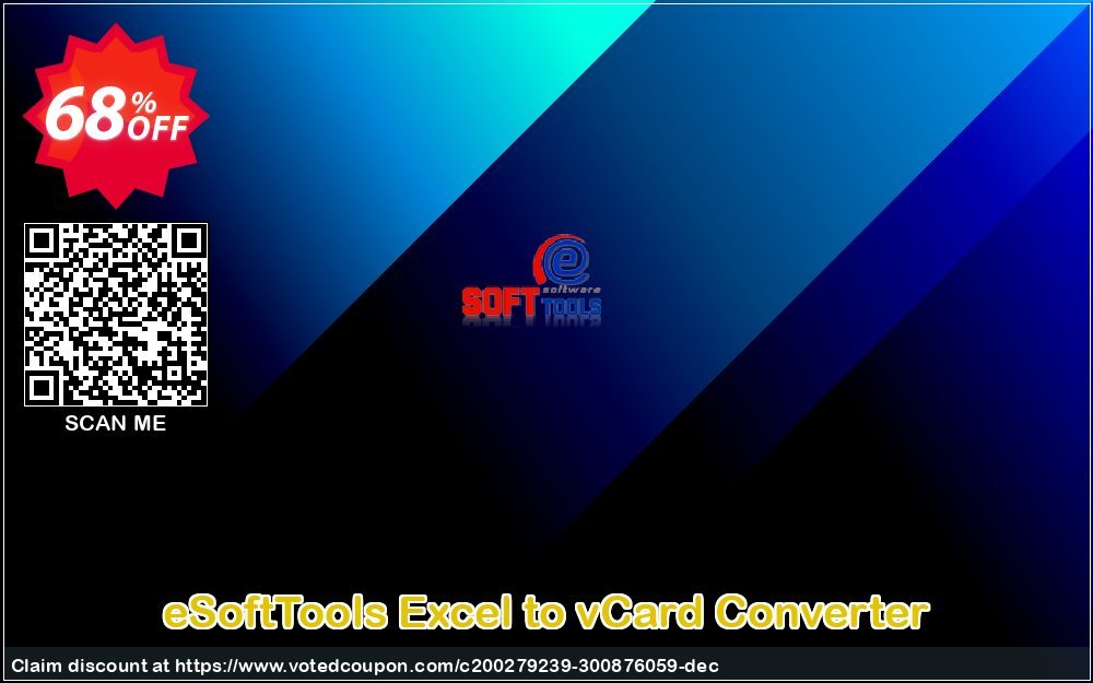 eSoftTools Excel to vCard Converter Coupon, discount Coupon code eSoftTools Excel to vCard Converter - Personal License. Promotion: eSoftTools Excel to vCard Converter - Personal License offer from eSoftTools Software