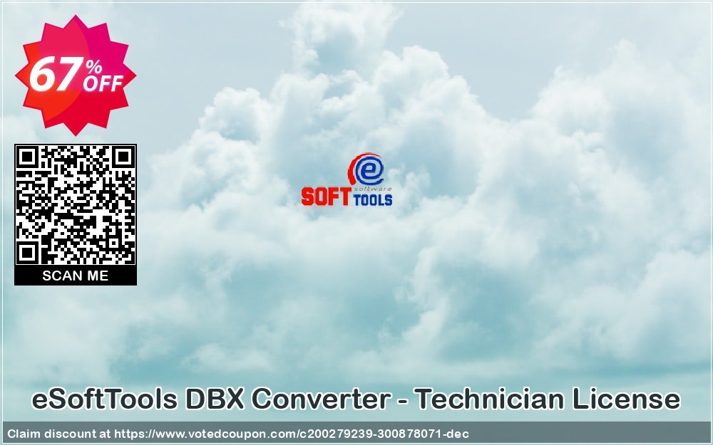 eSoftTools DBX Converter - Technician Plan Coupon, discount Coupon code eSoftTools DBX Converter - Technician License. Promotion: eSoftTools DBX Converter - Technician License offer from eSoftTools Software