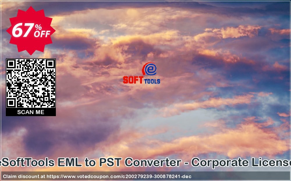 eSoftTools EML to PST Converter - Corporate Plan Coupon, discount Coupon code eSoftTools EML to PST Converter - Corporate License. Promotion: eSoftTools EML to PST Converter - Corporate License offer from eSoftTools Software