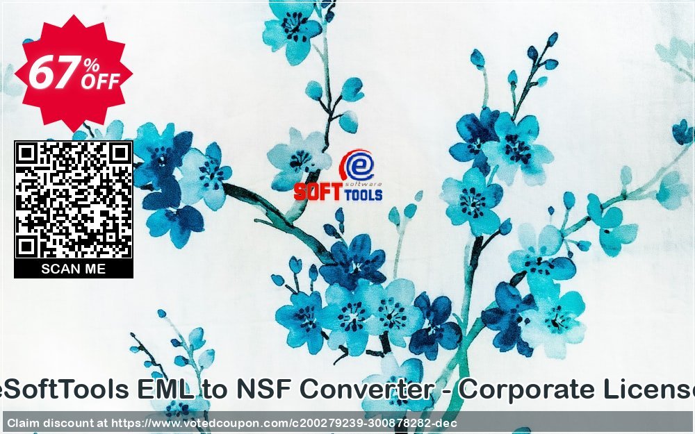 eSoftTools EML to NSF Converter - Corporate Plan Coupon, discount Coupon code eSoftTools EML to NSF Converter - Corporate License. Promotion: eSoftTools EML to NSF Converter - Corporate License offer from eSoftTools Software