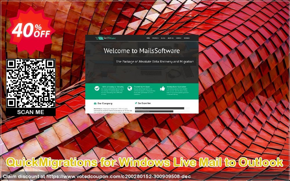 QuickMigrations for WINDOWS Live Mail to Outlook Coupon, discount Coupon code QuickMigrations for Windows Live Mail to Outlook. Promotion: QuickMigrations for Windows Live Mail to Outlook offer from MailsSoftware