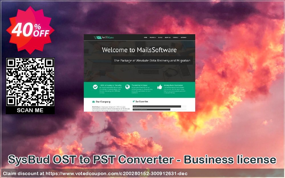 SysBud OST to PST Converter - Business Plan Coupon, discount Coupon code SysBud OST to PST Converter - Business license. Promotion: SysBud OST to PST Converter - Business license offer from MailsSoftware