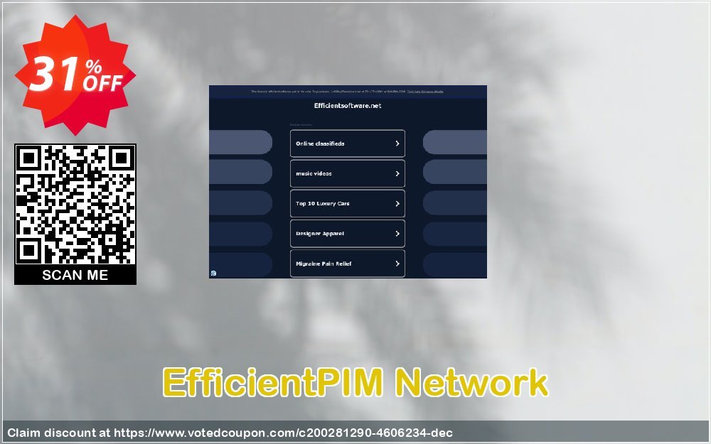 EfficientPIM Network Coupon, discount EfficientPIM Network Impressive sales code 2024. Promotion: Impressive sales code of EfficientPIM Network 2024