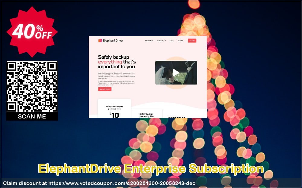 ElephantDrive Enterprise Subscription Coupon, discount ElephantDrive - Enterprise Subscription Super discounts code 2025. Promotion: Hottest deals code of ElephantDrive - Enterprise Subscription 2024