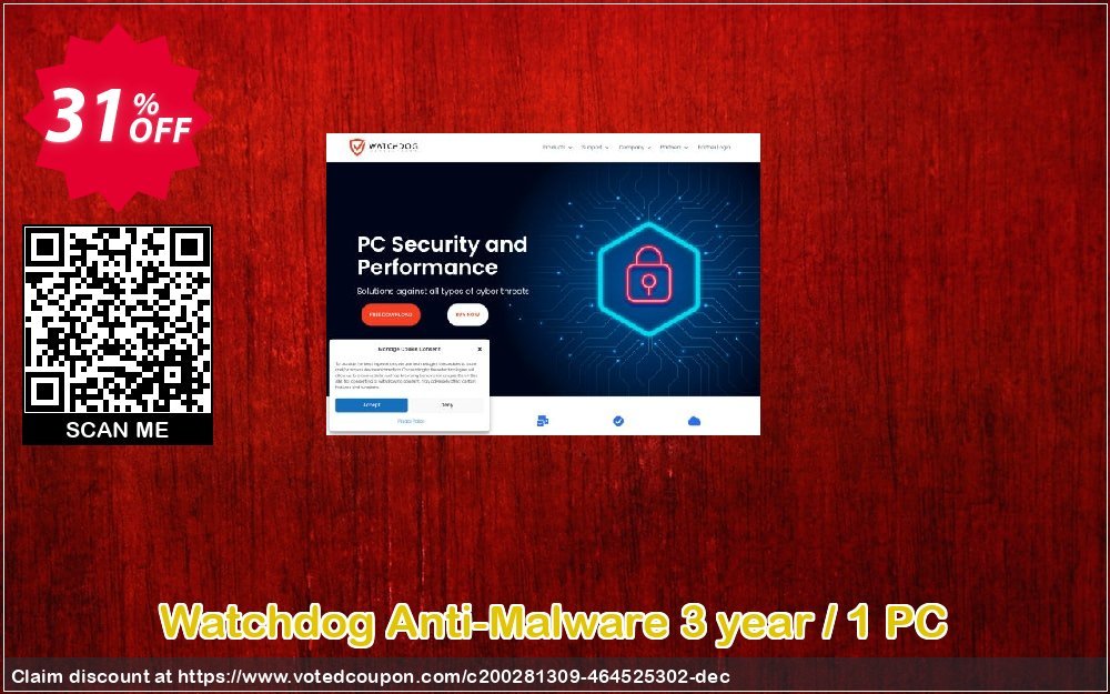 Watchdog Anti-Malware 3 year / 1 PC Coupon, discount 30% OFF Watchdog Anti-Malware 3 year / 1 PC, verified. Promotion: Awesome offer code of Watchdog Anti-Malware 3 year / 1 PC, tested & approved