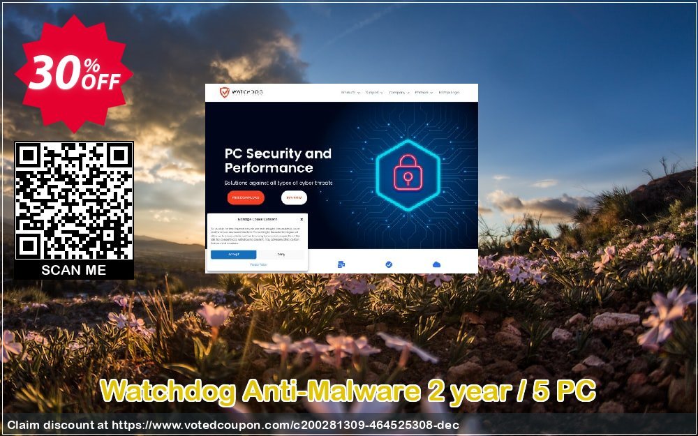 Watchdog Anti-Malware 2 year / 5 PC Coupon, discount 30% OFF Watchdog Anti-Malware 2 year / 5 PC, verified. Promotion: Awesome offer code of Watchdog Anti-Malware 2 year / 5 PC, tested & approved