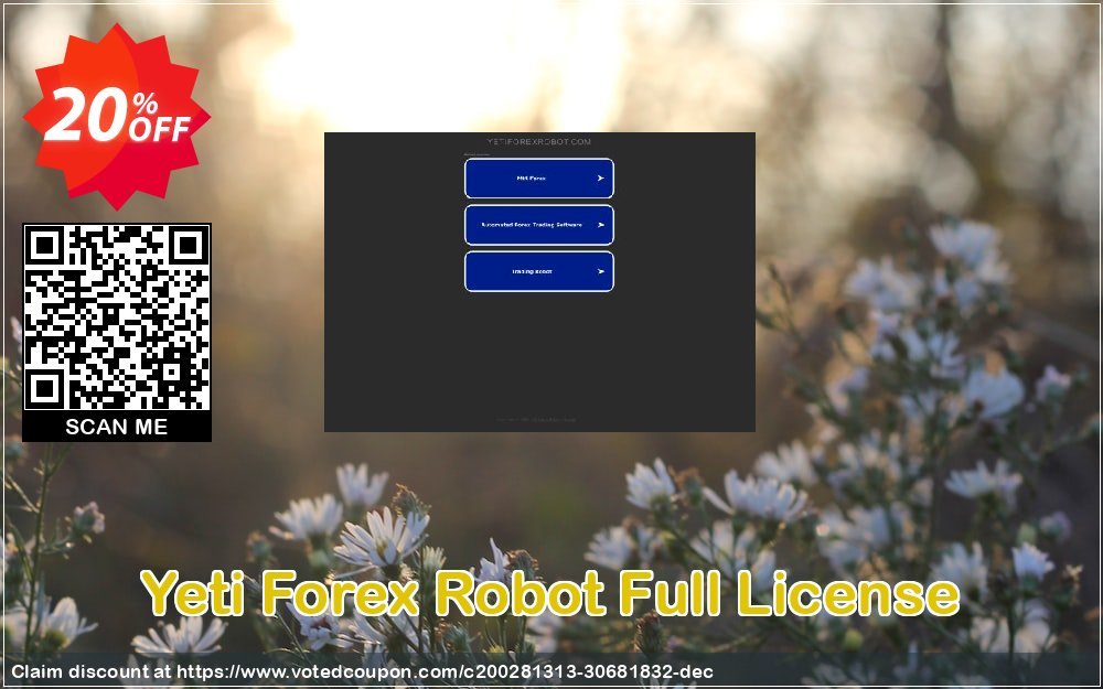 Yeti Forex Robot Full Plan Coupon, discount Yeti Forex Robot Full License Stunning sales code 2023. Promotion: Stunning sales code of Yeti Forex Robot Full License 2023