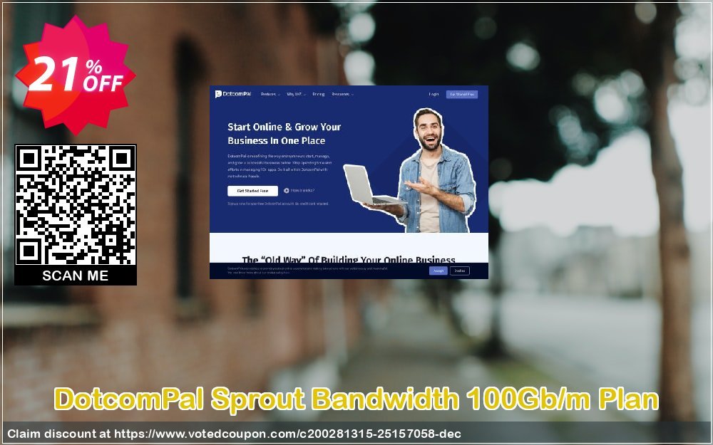 DotcomPal Sprout Bandwidth 100Gb/m Plan Coupon Code Apr 2024, 21% OFF - VotedCoupon