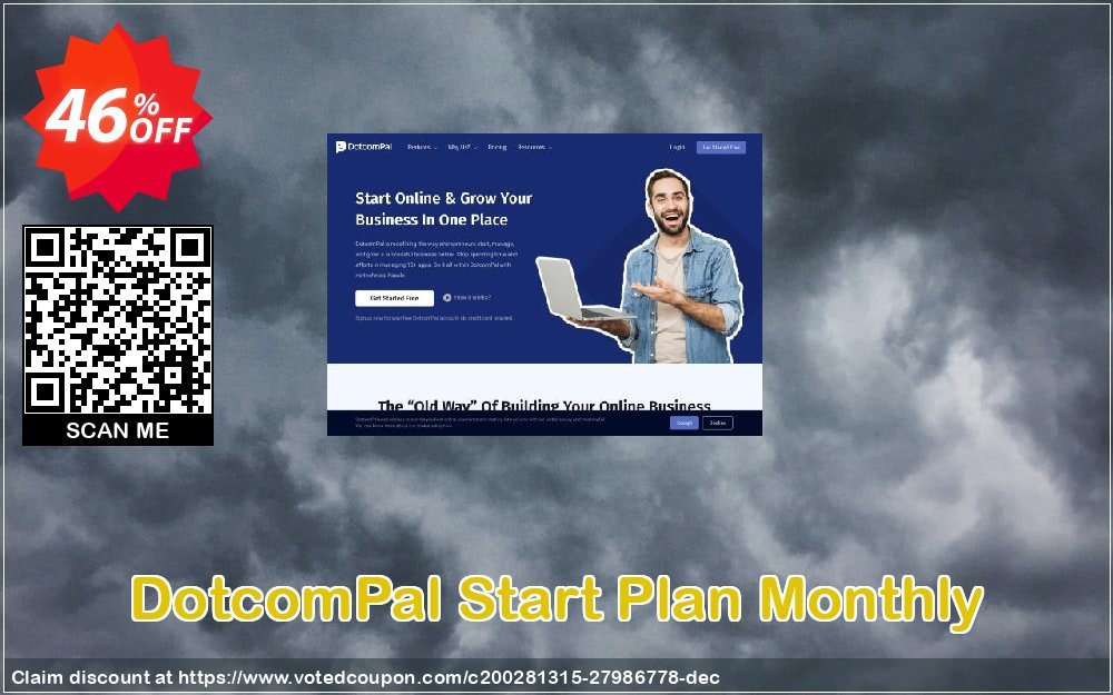 DotcomPal Start Plan Monthly Coupon, discount Start Monthly Special discount code 2023. Promotion: Special discount code of Start Monthly 2023