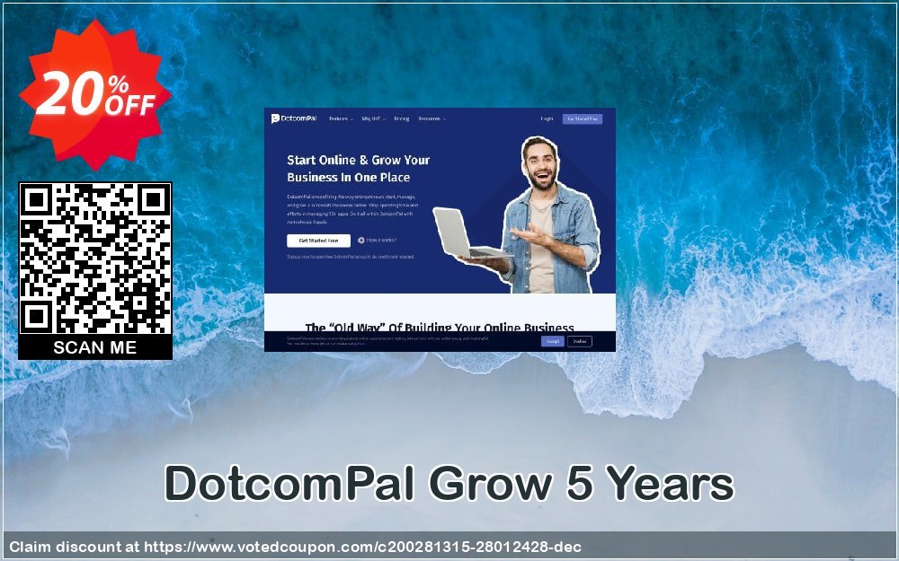 DotcomPal Grow 5 Years Coupon, discount Grow 5 Years Stunning discounts code 2023. Promotion: Stunning discounts code of Grow 5 Years 2023
