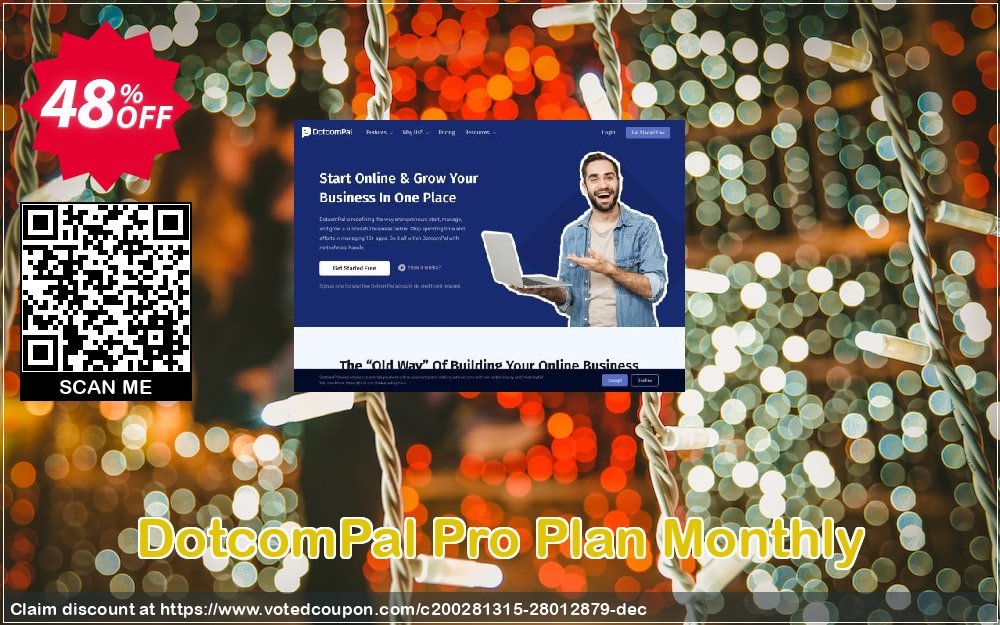 DotcomPal Pro Plan Monthly Coupon, discount Pro Monthly Super deals code 2024. Promotion: Super deals code of Pro Monthly 2024