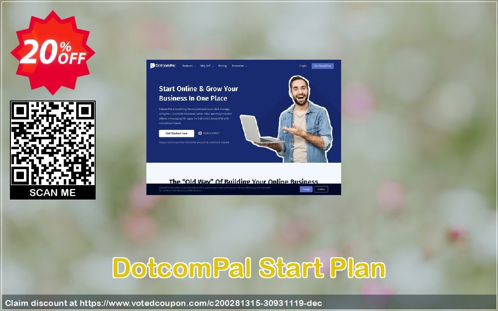 DotcomPal Start Plan Coupon, discount DotcomPal Start Plan Super promo code 2023. Promotion: Super promo code of DotcomPal Start Plan 2023