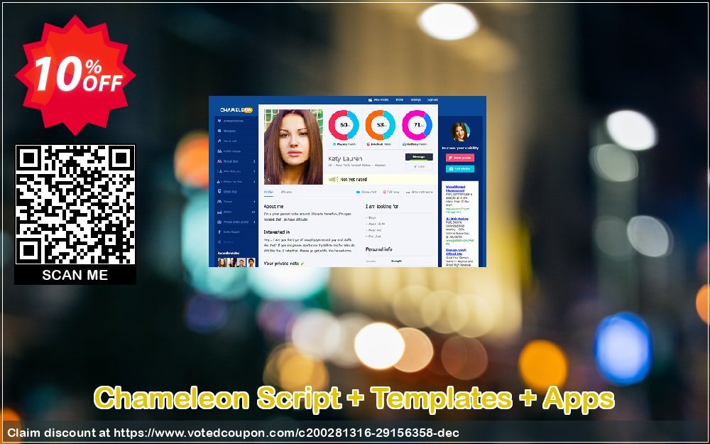 Chameleon Script + Templates + Apps Coupon, discount 10% OFF Chameleon Script + Templates + Apps, verified. Promotion: Impressive offer code of Chameleon Script + Templates + Apps, tested & approved