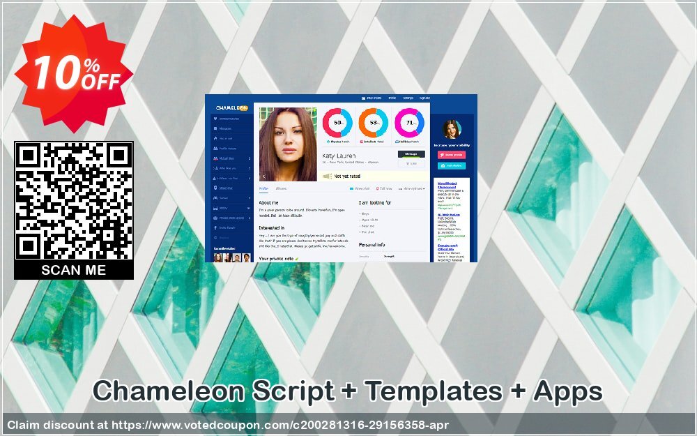 Chameleon Script + Templates + Apps Coupon, discount 10% OFF Chameleon Script + Templates + Apps, verified. Promotion: Impressive offer code of Chameleon Script + Templates + Apps, tested & approved