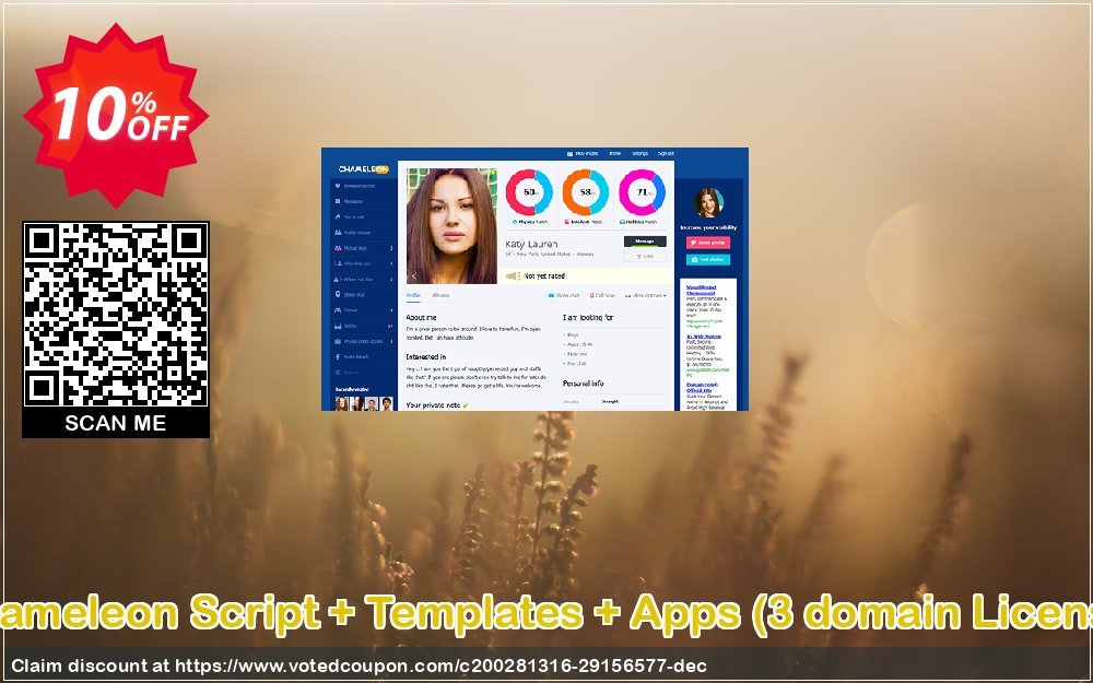 Chameleon Script + Templates + Apps, 3 domain Plan  Coupon Code Apr 2024, 10% OFF - VotedCoupon