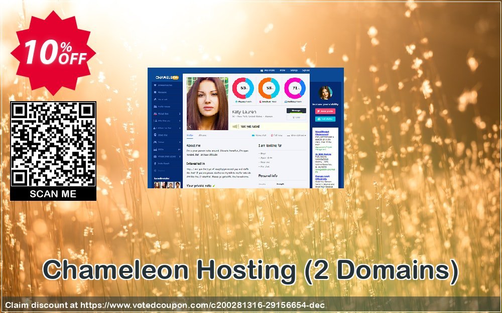 Chameleon Hosting, 2 Domains  Coupon, discount Free Chameleon cloud hosting setup (2 domains) Amazing promo code 2024. Promotion: Amazing promo code of Free Chameleon cloud hosting setup (2 domains) 2024
