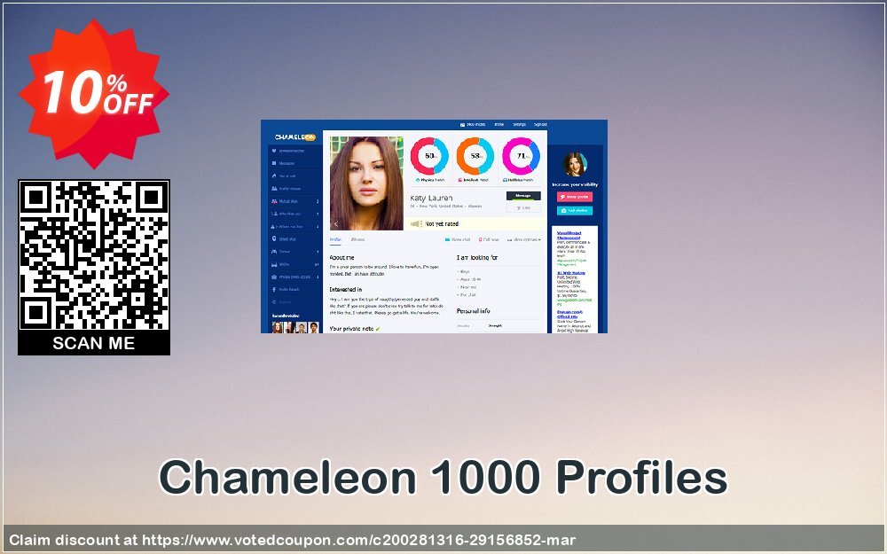 Chameleon 1000 Profiles Coupon, discount 1000 Profiles to start with Amazing promotions code 2024. Promotion: Amazing promotions code of 1000 Profiles to start with 2024