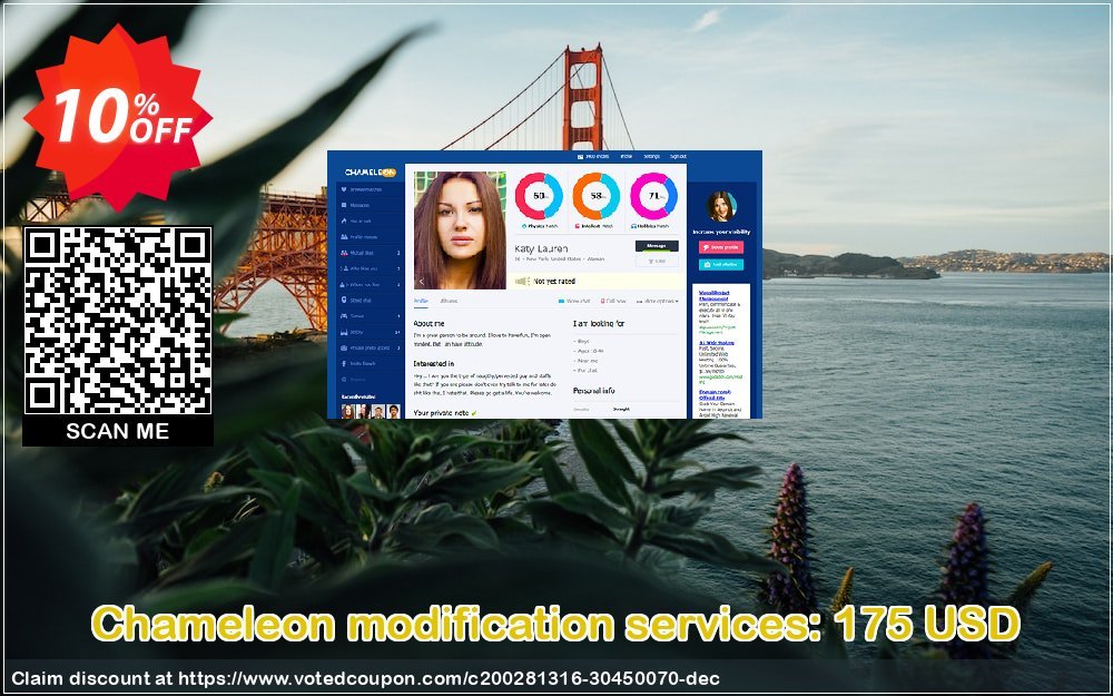 Chameleon modification services: 175 USD Coupon, discount Chameleon modification services: 175 USD Wondrous offer code 2024. Promotion: Wondrous offer code of Chameleon modification services: 175 USD 2024