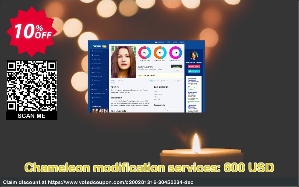 Chameleon modification services: 600 USD Coupon, discount Chameleon modification services: 600 USD Amazing discounts code 2024. Promotion: Amazing discounts code of Chameleon modification services: 600 USD 2024