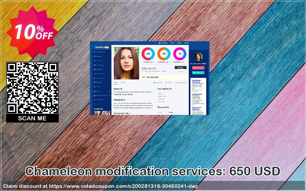 Chameleon modification services: 650 USD Coupon, discount Chameleon modification services: 650 USD Awesome discounts code 2024. Promotion: Awesome discounts code of Chameleon modification services: 650 USD 2024