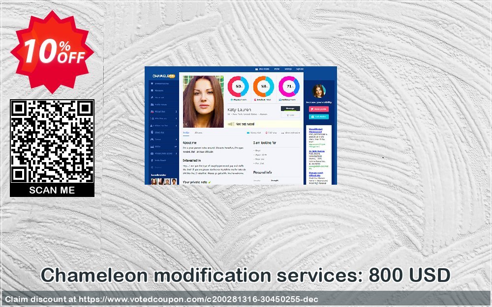 Chameleon modification services: 800 USD Coupon, discount Chameleon modification services: 800 USD Awful discounts code 2024. Promotion: Awful discounts code of Chameleon modification services: 800 USD 2024