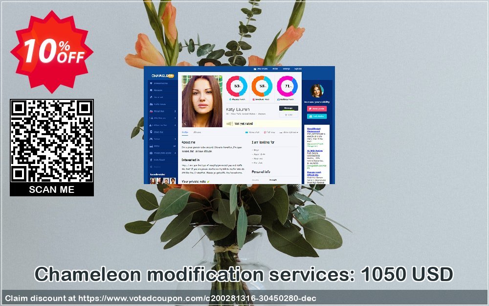 Chameleon modification services: 1050 USD Coupon, discount Chameleon modification services: 1050 USD Amazing offer code 2024. Promotion: Amazing offer code of Chameleon modification services: 1050 USD 2024