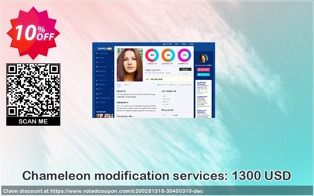 Chameleon modification services: 1300 USD Coupon Code Apr 2024, 10% OFF - VotedCoupon