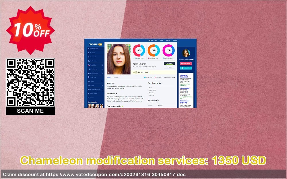 Chameleon modification services: 1350 USD Coupon, discount Chameleon modification services: 1350 USD Impressive promo code 2024. Promotion: Impressive promo code of Chameleon modification services: 1350 USD 2024