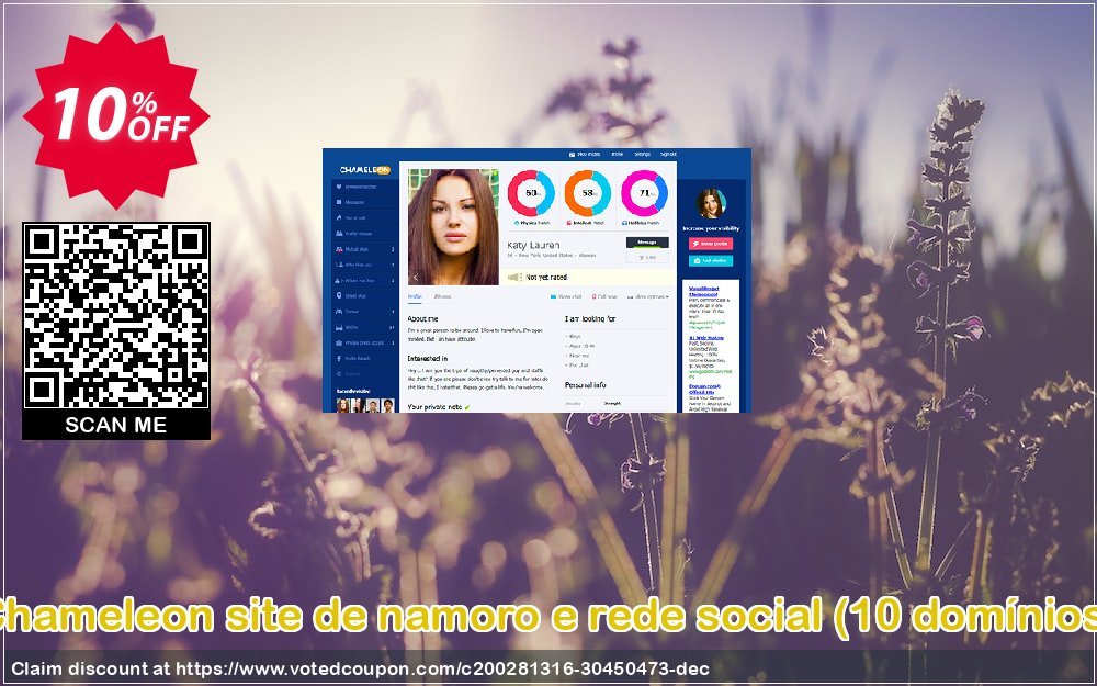 Chameleon site de namoro e rede social, 10 domínios  Coupon, discount Chameleon site de namoro e rede social (10 domínios) Amazing promotions code 2024. Promotion: Amazing promotions code of Chameleon site de namoro e rede social (10 domínios) 2024