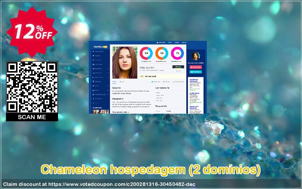 Chameleon hospedagem, 2 domínios  Coupon Code May 2024, 12% OFF - VotedCoupon