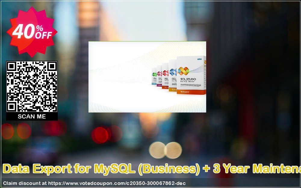 EMS Data Export for MySQL, Business + 3 Year Maintenance Coupon, discount Coupon code EMS Data Export for MySQL (Business) + 3 Year Maintenance. Promotion: EMS Data Export for MySQL (Business) + 3 Year Maintenance Exclusive offer 
