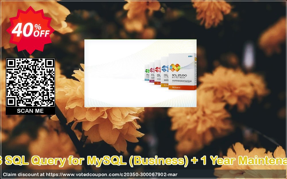 EMS SQL Query for MySQL, Business + Yearly Maintenance Coupon, discount Coupon code EMS SQL Query for MySQL (Business) + 1 Year Maintenance. Promotion: EMS SQL Query for MySQL (Business) + 1 Year Maintenance Exclusive offer 