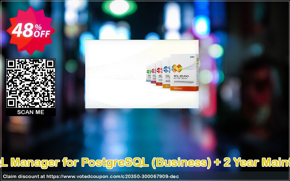 EMS SQL Manager for PostgreSQL, Business + 2 Year Maintenance voted-on promotion codes
