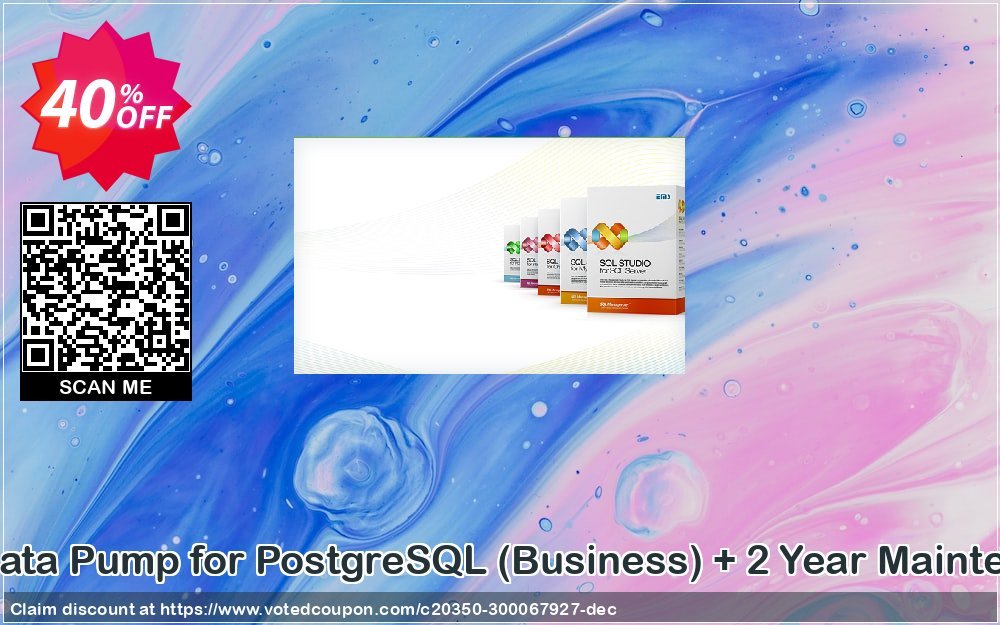 EMS Data Pump for PostgreSQL, Business + 2 Year Maintenance Coupon, discount Coupon code EMS Data Pump for PostgreSQL (Business) + 2 Year Maintenance. Promotion: EMS Data Pump for PostgreSQL (Business) + 2 Year Maintenance Exclusive offer 