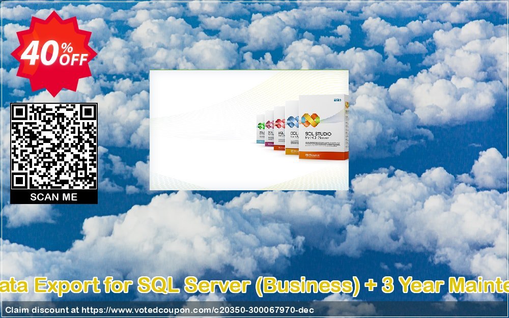 EMS Data Export for SQL Server, Business + 3 Year Maintenance Coupon, discount Coupon code EMS Data Export for SQL Server (Business) + 3 Year Maintenance. Promotion: EMS Data Export for SQL Server (Business) + 3 Year Maintenance Exclusive offer 