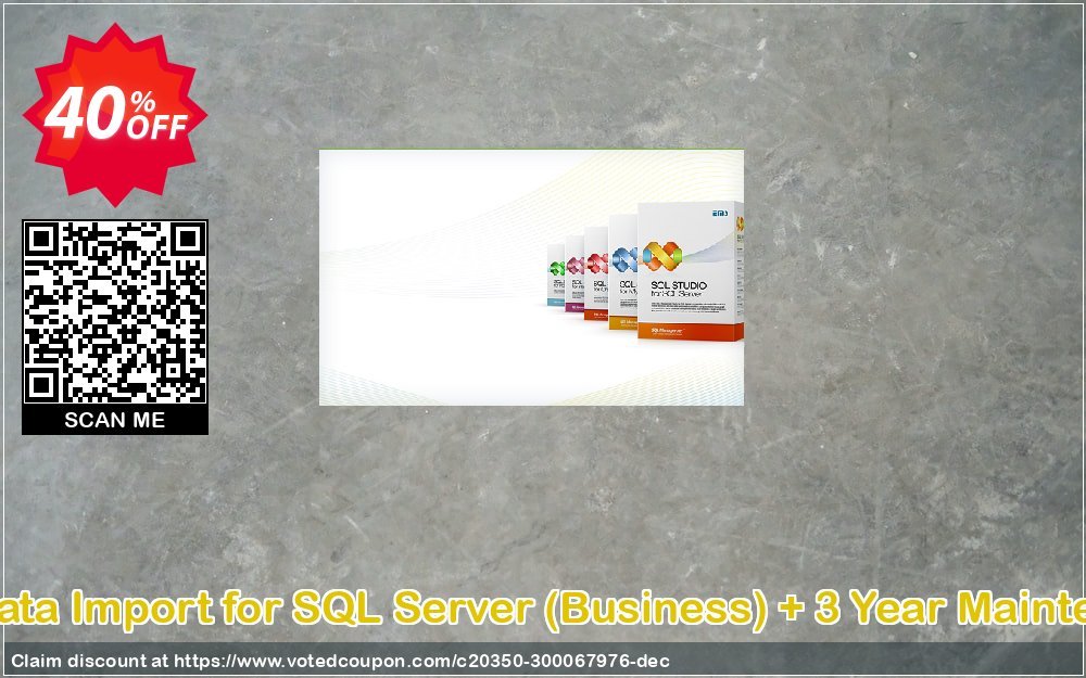 EMS Data Import for SQL Server, Business + 3 Year Maintenance Coupon, discount Coupon code EMS Data Import for SQL Server (Business) + 3 Year Maintenance. Promotion: EMS Data Import for SQL Server (Business) + 3 Year Maintenance Exclusive offer 