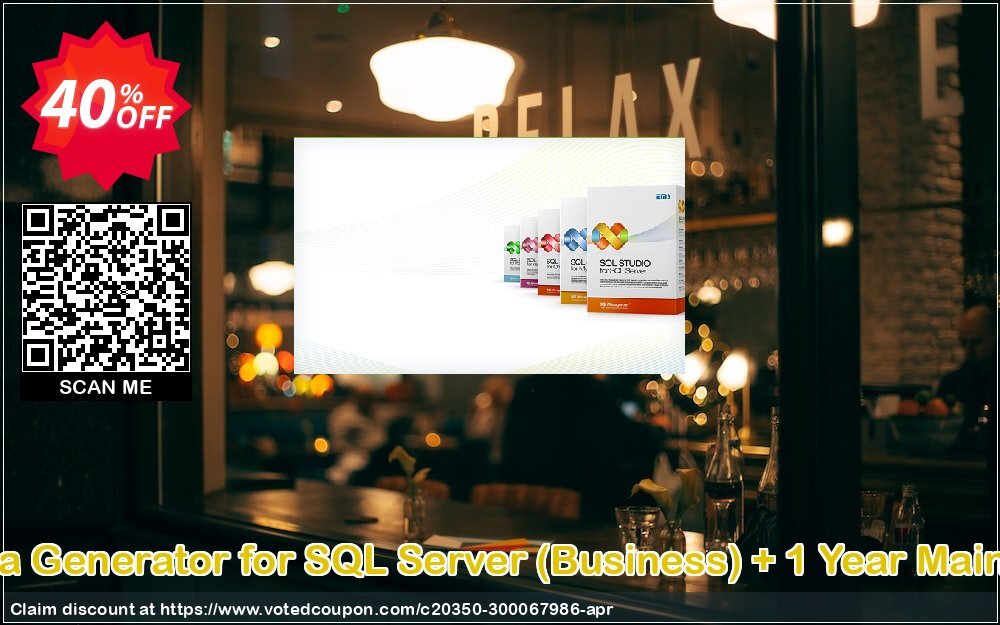 EMS Data Generator for SQL Server, Business + Yearly Maintenance Coupon, discount Coupon code EMS Data Generator for SQL Server (Business) + 1 Year Maintenance. Promotion: EMS Data Generator for SQL Server (Business) + 1 Year Maintenance Exclusive offer 