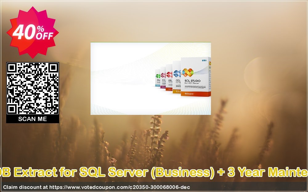 EMS DB Extract for SQL Server, Business + 3 Year Maintenance Coupon, discount Coupon code EMS DB Extract for SQL Server (Business) + 3 Year Maintenance. Promotion: EMS DB Extract for SQL Server (Business) + 3 Year Maintenance Exclusive offer 