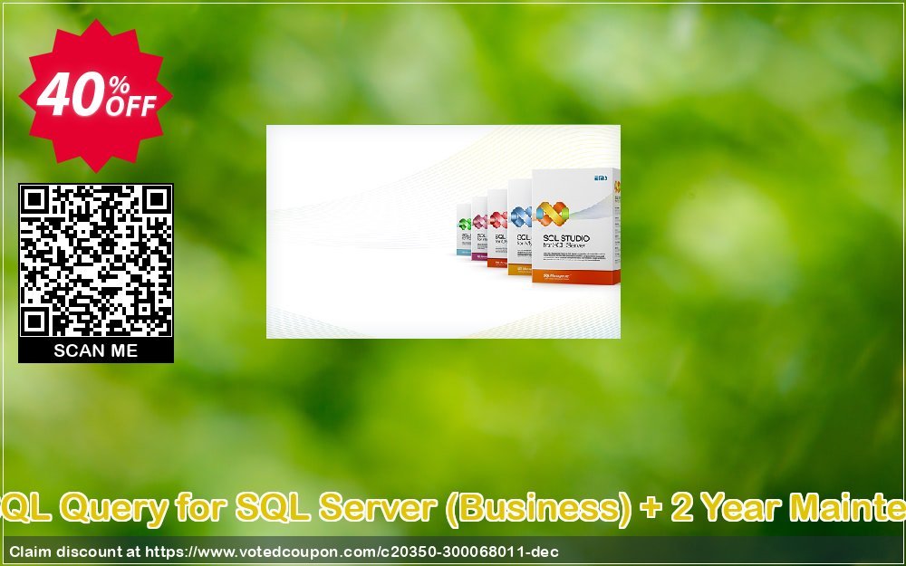 EMS SQL Query for SQL Server, Business + 2 Year Maintenance Coupon, discount Coupon code EMS SQL Query for SQL Server (Business) + 2 Year Maintenance. Promotion: EMS SQL Query for SQL Server (Business) + 2 Year Maintenance Exclusive offer 