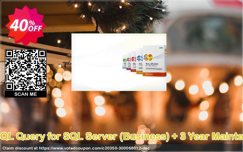 EMS SQL Query for SQL Server, Business + 3 Year Maintenance Coupon, discount Coupon code EMS SQL Query for SQL Server (Business) + 3 Year Maintenance. Promotion: EMS SQL Query for SQL Server (Business) + 3 Year Maintenance Exclusive offer 