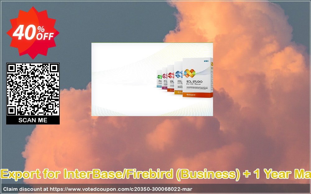 EMS Data Export for InterBase/Firebird, Business + Yearly Maintenance Coupon, discount Coupon code EMS Data Export for InterBase/Firebird (Business) + 1 Year Maintenance. Promotion: EMS Data Export for InterBase/Firebird (Business) + 1 Year Maintenance Exclusive offer 