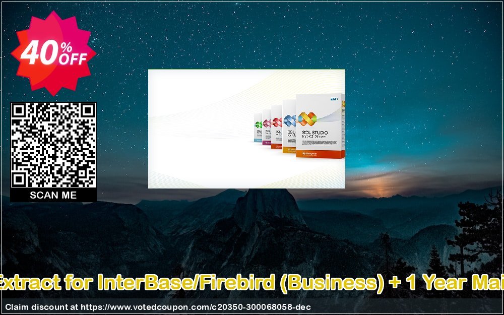 EMS DB Extract for InterBase/Firebird, Business + Yearly Maintenance Coupon, discount Coupon code EMS DB Extract for InterBase/Firebird (Business) + 1 Year Maintenance. Promotion: EMS DB Extract for InterBase/Firebird (Business) + 1 Year Maintenance Exclusive offer 