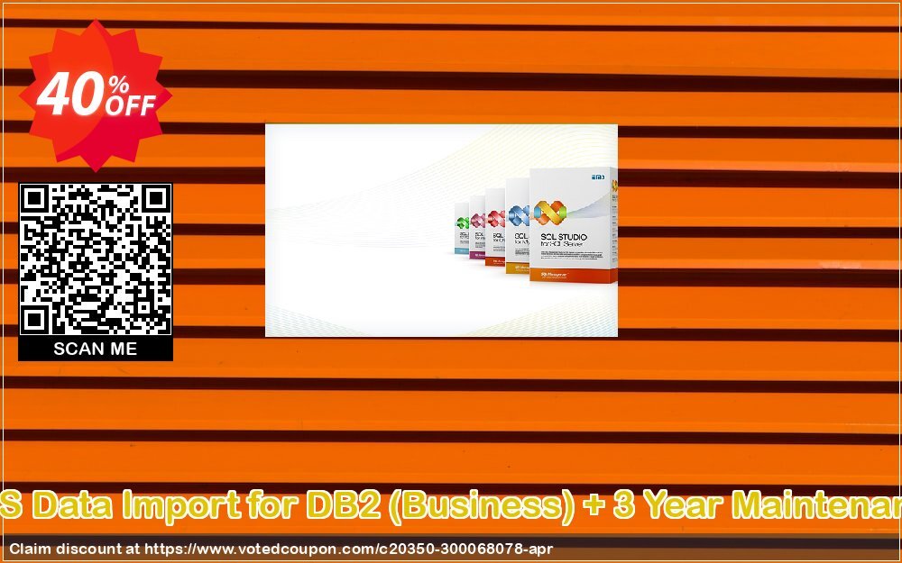 EMS Data Import for DB2, Business + 3 Year Maintenance Coupon, discount Coupon code EMS Data Import for DB2 (Business) + 3 Year Maintenance. Promotion: EMS Data Import for DB2 (Business) + 3 Year Maintenance Exclusive offer 