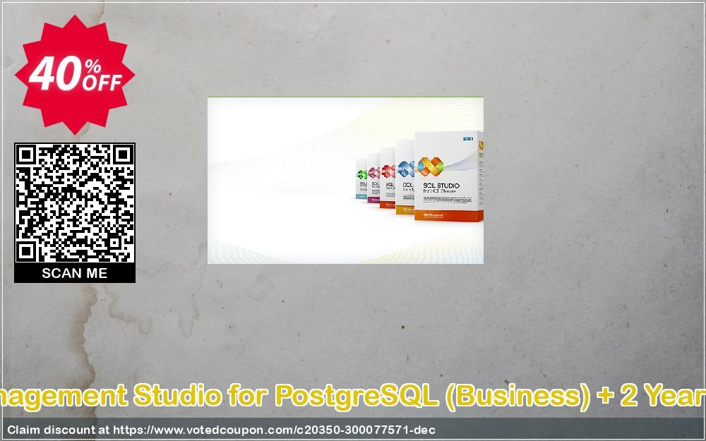 EMS SQL Management Studio for PostgreSQL, Business + 2 Year Maintenance Coupon, discount Coupon code EMS SQL Management Studio for PostgreSQL (Business) + 2 Year Maintenance. Promotion: EMS SQL Management Studio for PostgreSQL (Business) + 2 Year Maintenance Exclusive offer 