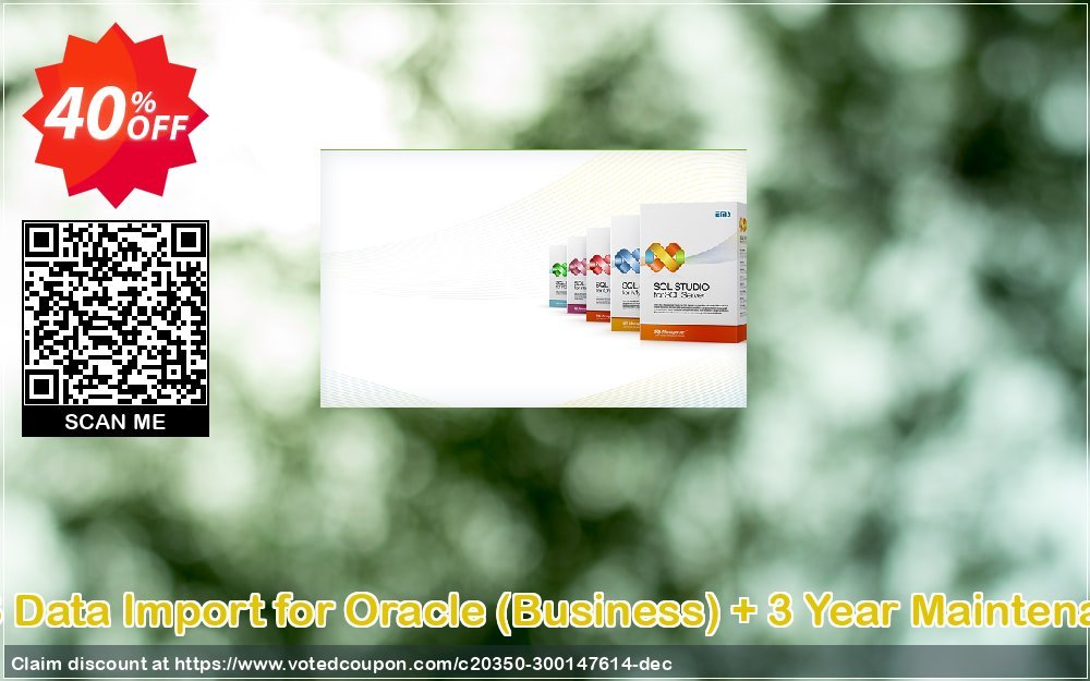 EMS Data Import for Oracle, Business + 3 Year Maintenance Coupon, discount Coupon code EMS Data Import for Oracle (Business) + 3 Year Maintenance. Promotion: EMS Data Import for Oracle (Business) + 3 Year Maintenance Exclusive offer 