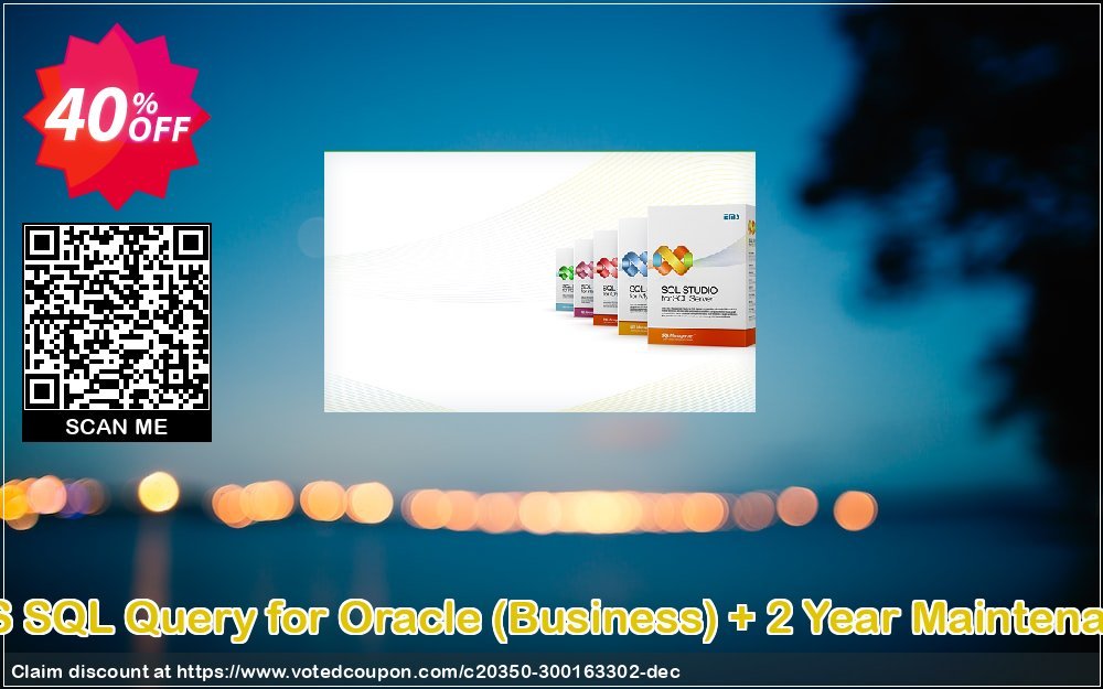 EMS SQL Query for Oracle, Business + 2 Year Maintenance Coupon, discount Coupon code EMS SQL Query for Oracle (Business) + 2 Year Maintenance. Promotion: EMS SQL Query for Oracle (Business) + 2 Year Maintenance Exclusive offer 